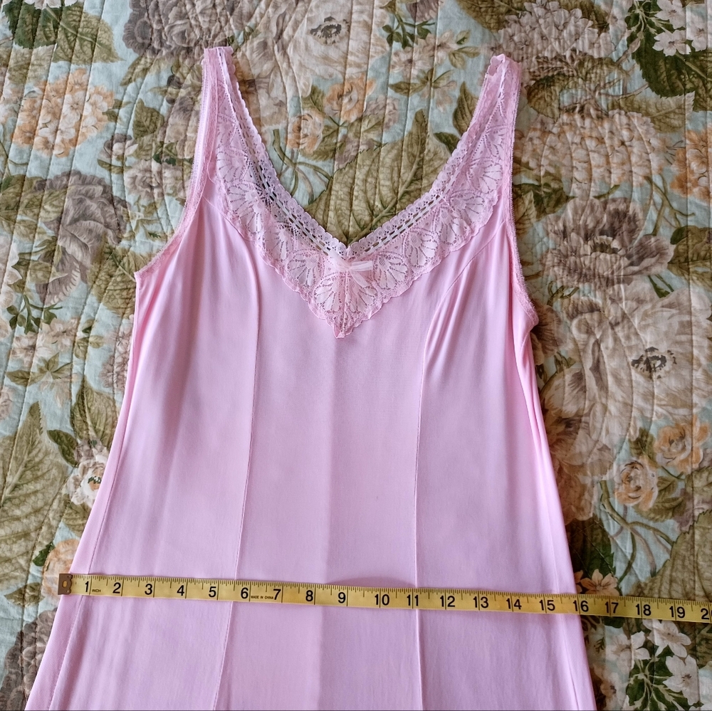 Vintage 80s Slip Dress With Lace Trim, Size S - Picture 8 of 12